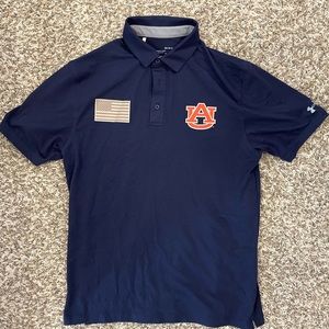 Auburn Under Armour Medium Military Appreciation Navy Polo